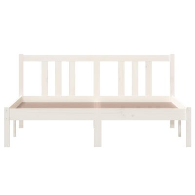 vidaXL Bed Frame without Mattress White Solid Wood 140x200 cm