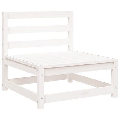 vidaXL Garden Sofa Armless White 70x70x67 cm Solid Wood Pine