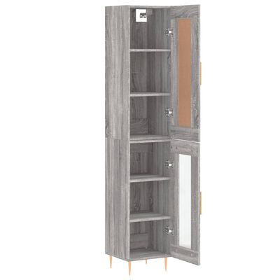 vidaXL Highboard Grey Sonoma 34.5x34x180 cm Engineered Wood