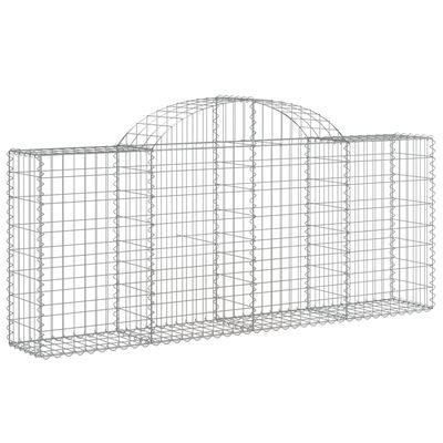 vidaXL Arched Gabion Baskets 25 pcs 200x30x80/100 cm Galvanised Iron