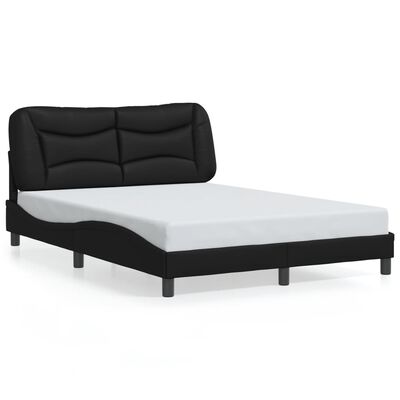 vidaXL Bed Frame with LED without Mattress Black 140x190 cm