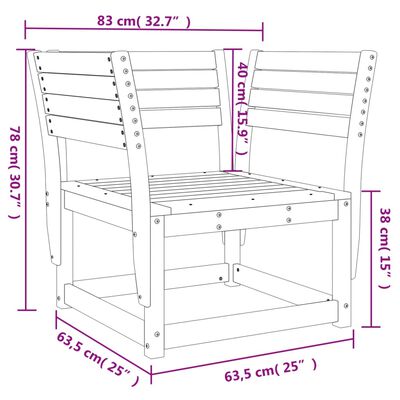 vidaXL Garden Chair Solid Wood Douglas