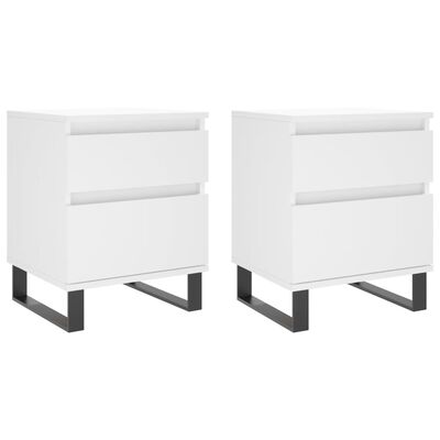 vidaXL Bedside Cabinets 2 pcs White 40x35x50 cm Engineered Wood