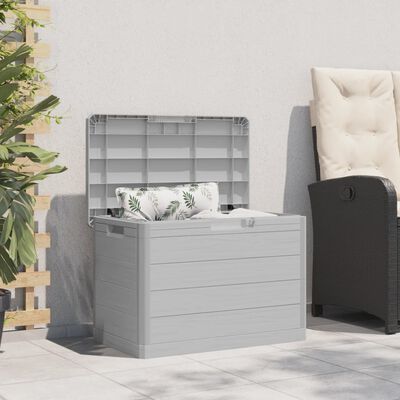 vidaXL Outdoor Cushion Box Grey 77.5x44.5x53 cm Polypropylene