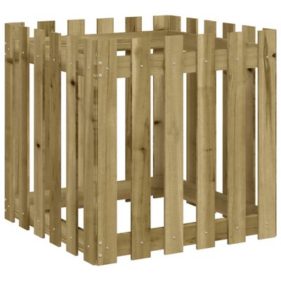 vidaXL Garden Planter with Fence Design 60x60x60 cm Impregnated Wood Pine