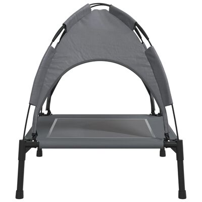 vidaXL Dog Bed with Canopy Anthracite Oxford Fabric and Steel