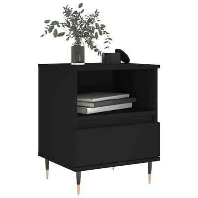 vidaXL Bedside Cabinets 2 pcs Black 40x35x50 cm Engineered Wood