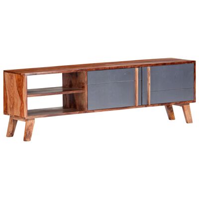 vidaXL TV Cabinet Grey 140x30x45 cm Solid Wood