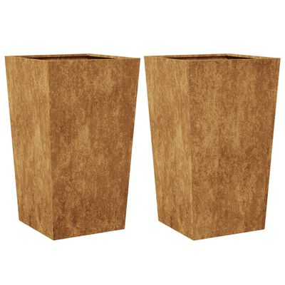 vidaXL Garden Planters 45x45x75 cm 2 pcs Corten Steel