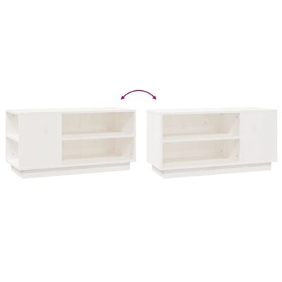 vidaXL TV Cabinet White 80x35x40.5 cm Solid Wood Pine