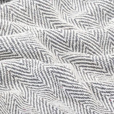 vidaXL Throw Cotton Herringbone 160x210 cm Grey