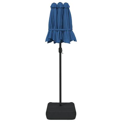 vidaXL Double-Head Garden Parasol with LEDs Azure Blue 316x240 cm