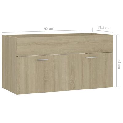 vidaXL Bathroom Furniture Set Sonoma Oak Engineered Wood