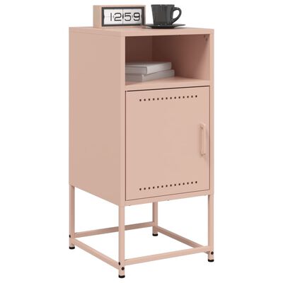 vidaXL Bedside Cabinet Pink 36x39x78 cm Steel