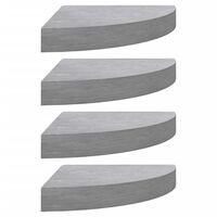 vidaXL Wall Corner Shelves 4 pcs Concrete Grey 25x25x3.8 cm MDF