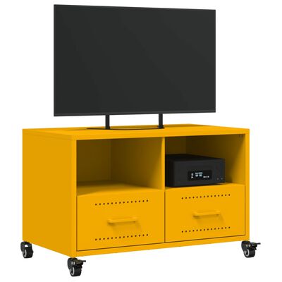 vidaXL TV Cabinet Mustard Yellow 68x39x43.5 cm Steel