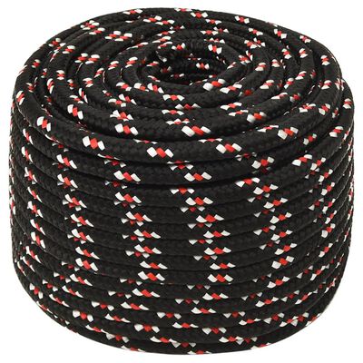 vidaXL Boat Rope Black 12 mm 100 m Polypropylene