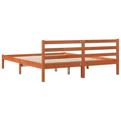 vidaXL Bed Frame without Mattress Wax Brown 160x200 cm Solid Wood Pine