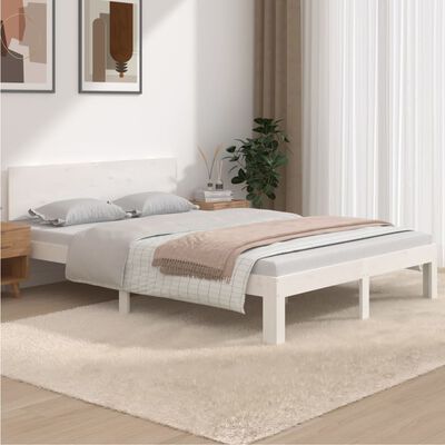 vidaXL Bed Frame without Mattress White 135x190 cm Double