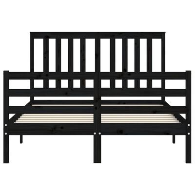 vidaXL Bed Frame without Mattress Black 120x200 cm Solid Wood