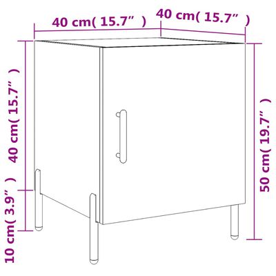 vidaXL Bedside Cabinet Grey Sonoma 40x40x50 cm Engineered Wood