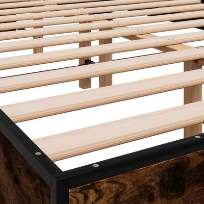 vidaXL Bed Frame without Mattress Smoked Oak 120x190 cm Small Double