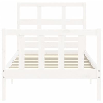 vidaXL Bed Frame without Mattress White Small Single Solid Wood Pine