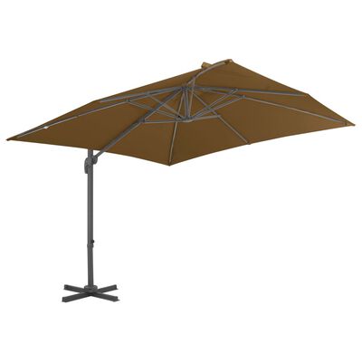 vidaXL Cantilever Garden Parasol with Aluminium Pole 300x300 cm Taupe