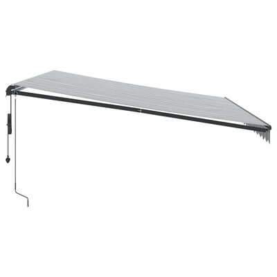 vidaXL Automatic Retractable Awning with LEDs Anthracite&White 450x350 cm