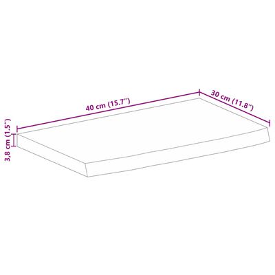 vidaXL Table Top Live Edge 40x30x3.8 cm Solid Wood Mango