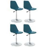 vidaXL Swivel Dining Chairs 4 pcs Turquoise PP