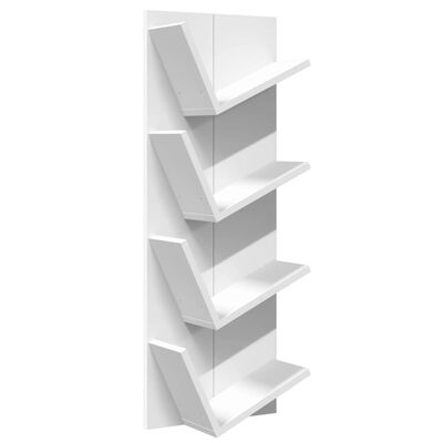 vidaXL Wall Bookshelf 4-Tier White 33x16x90 cm