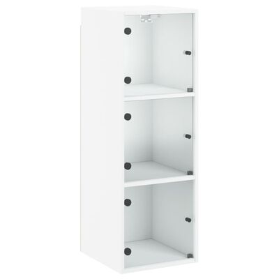 vidaXL Wall Cabinet with Glass Doors White 35x37x100 cm