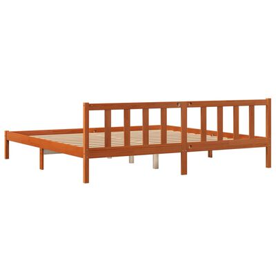 vidaXL Bed Frame without Mattress Wax Brown 180x200 cm Super King Solid Wood Pine