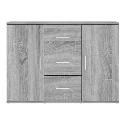 vidaXL Sideboard Grey Sonoma 91x29.5x65 cm Engineered Wood
