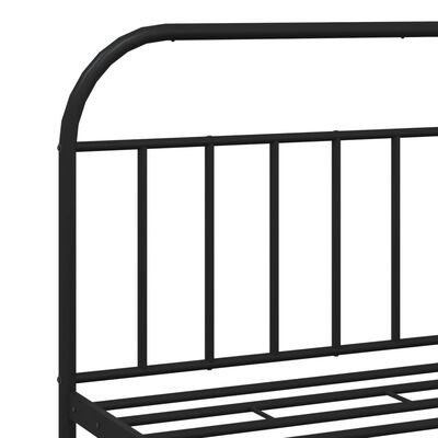 vidaXL Metal Bed Frame without Mattress with Footboard Black 183x213 cm