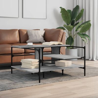 vidaXL Coffee Table Grey Sonoma 100x100x48.5 cm Engineered Wood