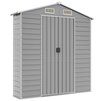 vidaXL Garden Shed Light Grey 191x555x198 cm Galvanised Steel