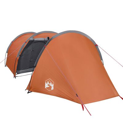 vidaXL Camping Tent Tunnel 4-Person Orange Waterproof