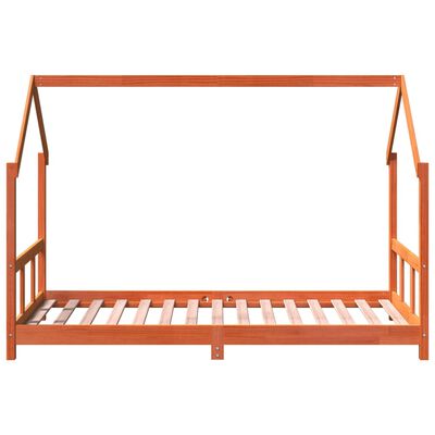 vidaXL Kids Bed Frame Wax Brown 90x190 cm Solid Wood Pine