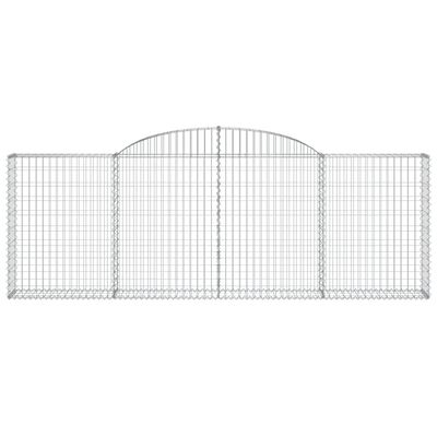 vidaXL Arched Gabion Baskets 4 pcs 300x30x100/120 cm Galvanised Iron