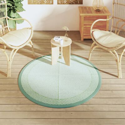 vidaXL Outdoor Carpet Green Ø120 cm PP