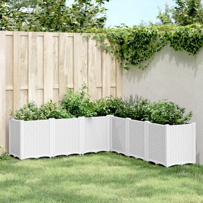 vidaXL Garden Planter White 160x160x53 cm PP