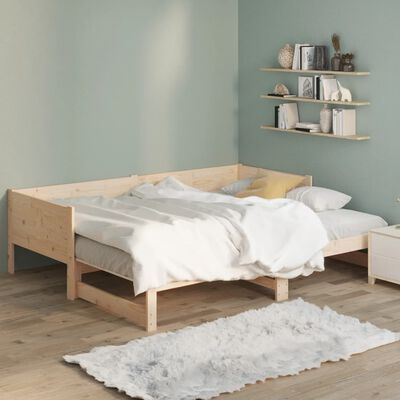 vidaXL Pull-out Day Bed without Mattress Solid Wood Pine 2x(80x200) cm