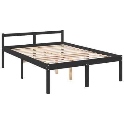 vidaXL Senior Bed without Mattress Black 135x190 cm Double