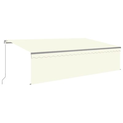 vidaXL Manual Retractable Awning with Blind&LED 5x3m Cream