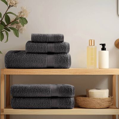 vidaXL 8 Piece Premium Towel Set SOLUND Anthracite 600 gsm