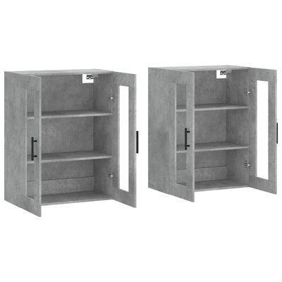 vidaXL Wall Mounted Cabinets 2 pcs Concrete Grey Engineered Wood