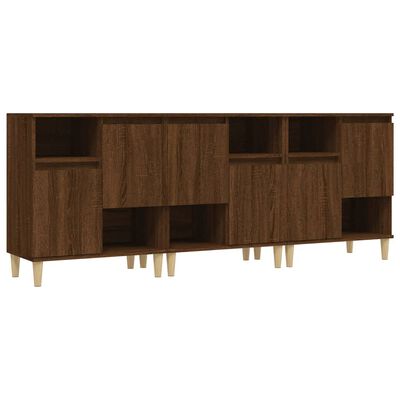 vidaXL Sideboards 3 pcs Brown Oak 60x35x70 cm Engineered Wood