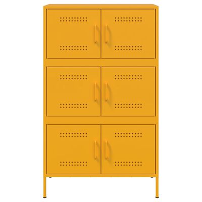 vidaXL Highboard Mustard Yellow 68x39x113 cm Steel